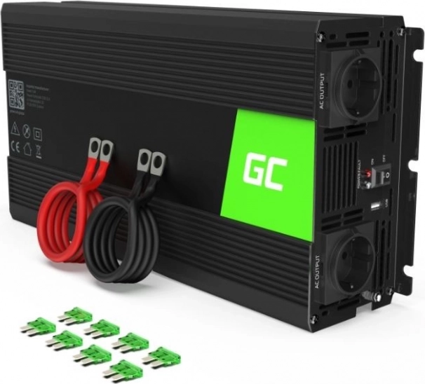 Przetwornica napięcia Green Cell 1500W/3000W z czystą sinusoidą