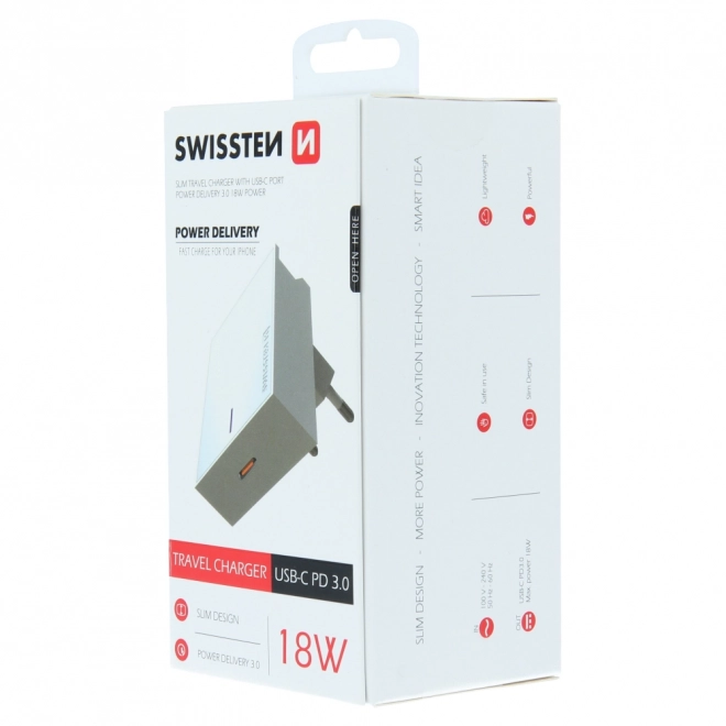 Ładowarka Swissten iPhone 3.0 18W Power Delivery - biała