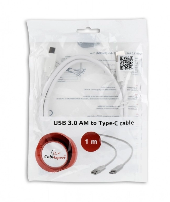 Kabel USB 3.0 C AM na CM 1m biały