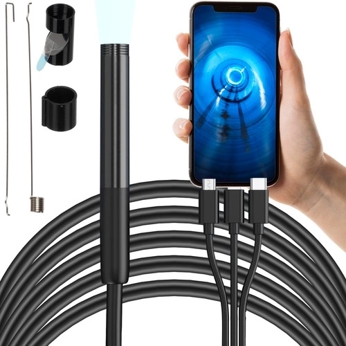 Endoskopowa kamera inspekcyjna 2 m BIGSTREN Full HD z LED i adapterami