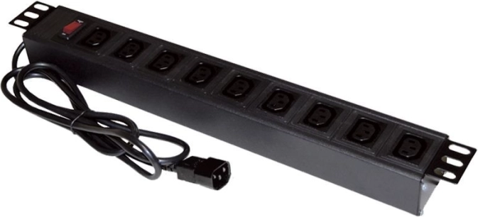 Listwa zasilająca 19" 9×C13 z wtykiem C14