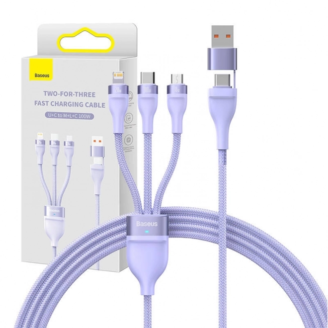 Kabel Baseus Flash Series 2w1 USB-C + micro USB + Lightning 100 W