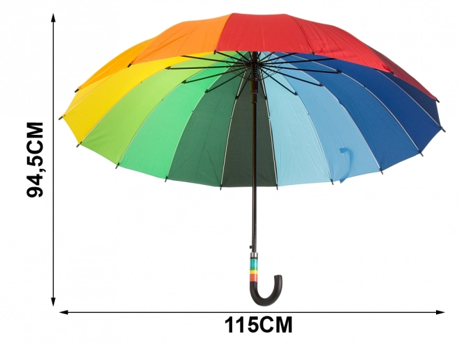 Duży parasol tęczowy automatyczny