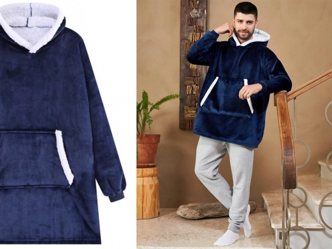 Ciepła oversize bluza z kapturem z grubej sztucznej skóry