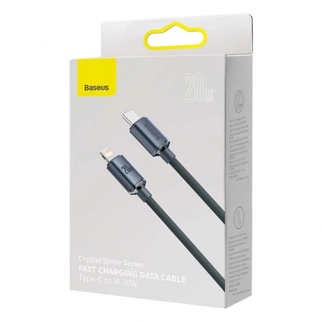 Baseus Crystal kabel USB-C na Lightning 20W PD - czarny