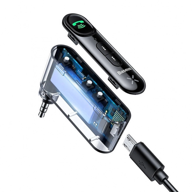 Baseus Qiyin AUX odbiornik Bluetooth do samochodu czarny