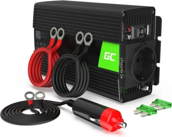 Przetwornica napięcia GREEN CELL 12 V na 230 V 500 W (1000 W szczytowo) – modyfikowana sinusoida