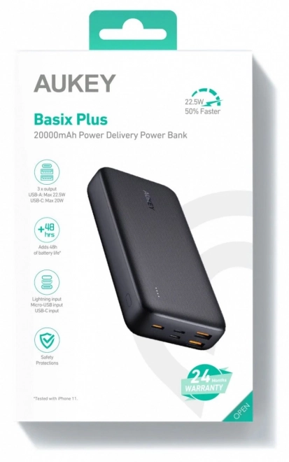Powerbank Aukey, 20000mAh, szybkie ładowanie