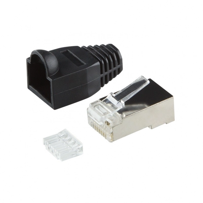 Złącza RJ45 CAT.6 z osłoną, czarne
