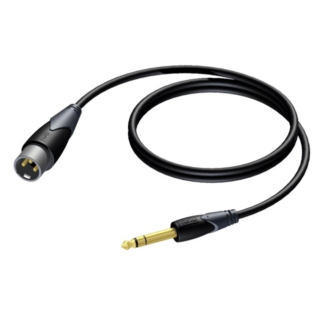 Kabel męski XLR - 6,3 mm Jack męski stereo 3 m