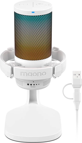 USB mikrofon pojemnościowy MAONO DGM20 biały
