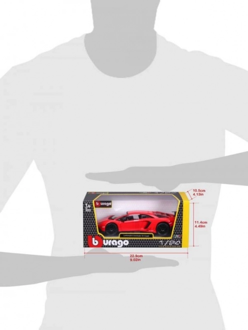 Metalowy model Bburago Lamborghini Aventador czerwony 1:24