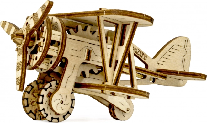 Drewniane puzzle 3D dwupłatowiec