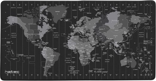 Podkładka pod mysz Natec Time Zone Map Maxi 800x400