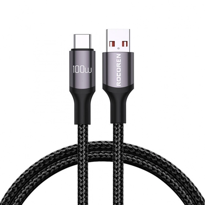 Szybkoładujący kabel Rocoren USB-A na USB-C Retro Series 2m szary