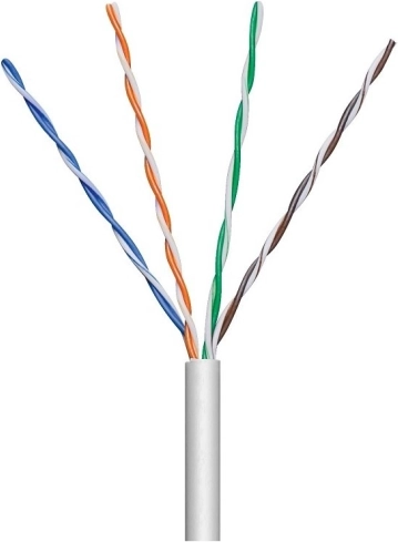 Kabel instalacyjny U/UTP Cat5e, 4 pary, 100% miedź, 305 m, szary