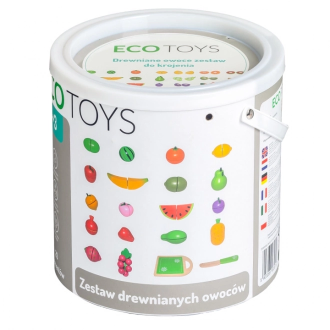 Drewniane owoce do krojenia, 20 sztuk ECOTOYS