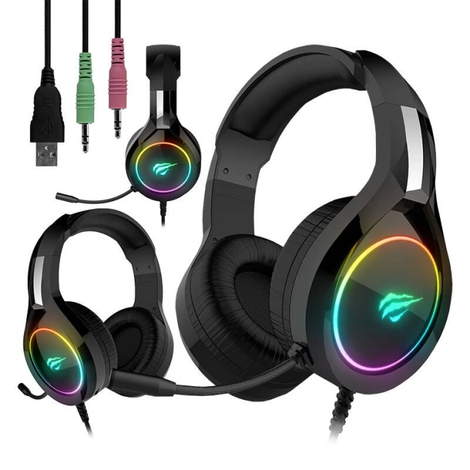 Słuchawki gamingowe Havit GAMENOTE H2232D RGB USB 3,5 mm
