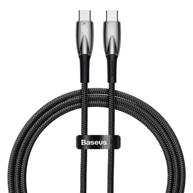 Kabel Baseus Glimmer USB-C na USB-C 100W 1m czarny