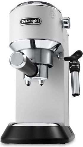 Biały kolbowy ekspres do kawy DeLonghi Dedica