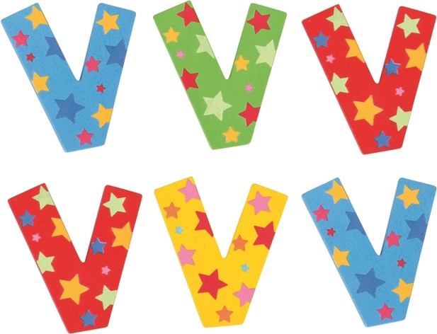 Drewniana litera V w gwiazdki – Bigjigs Toys