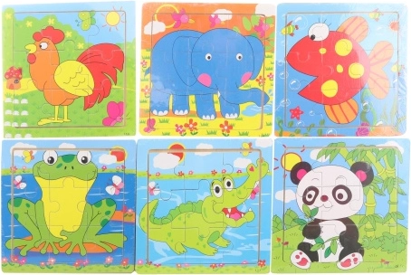 Drewniane puzzle krokodyl 9 elementów