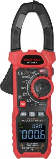 Cyfrowy cęgowy multimetr Habotest HT208A True RMS