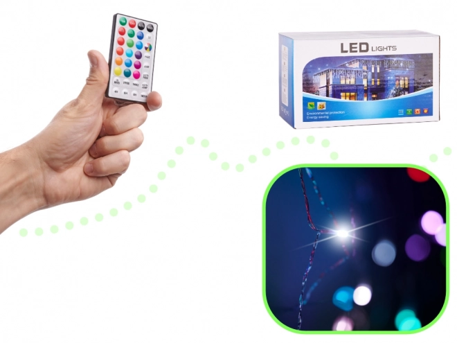 Kolorowa kurtyna LED z lampionami - 3 m, 200 LED