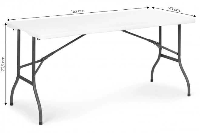 Składany stół cateringowy 153 cm biały MultiGarden