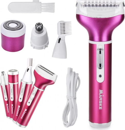Damski epilator i golarka 4w1 z wymiennymi głowicami – Różowy