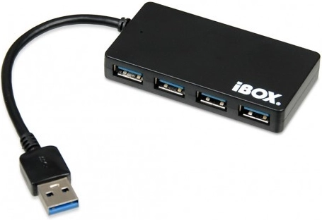 Hub USB 3.0, 4 porty, slim, czarny