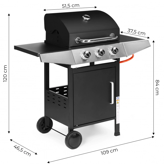 Gazowy grill ogrodowy z 3 palnikami