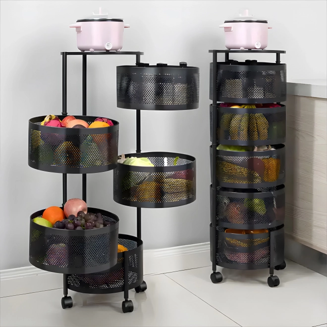Organizer kuchenny z półkami obrotowymi, 5 poziomów, metalowy, ModernHome