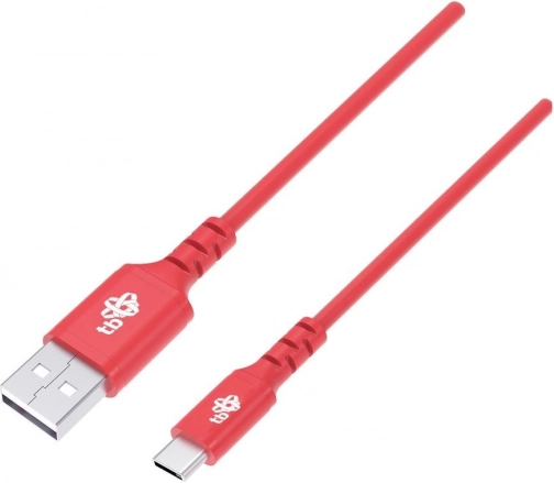 Silikonowy kabel USB–USB‑C 1 m, czerwony, Quick Charge