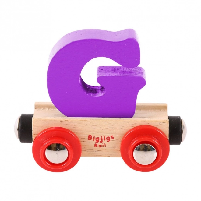 Bigjigs Rail drewniany wagonik - litera G
