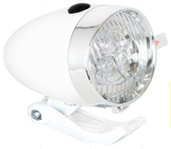 Przednia retro rowerowa lampa chromowana z LED