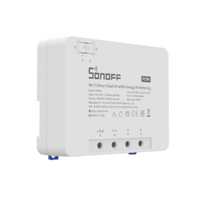Inteligentny przełącznik Wi-Fi z monitorowaniem zużycia energii Sonoff POWR3 (25A/5500W)