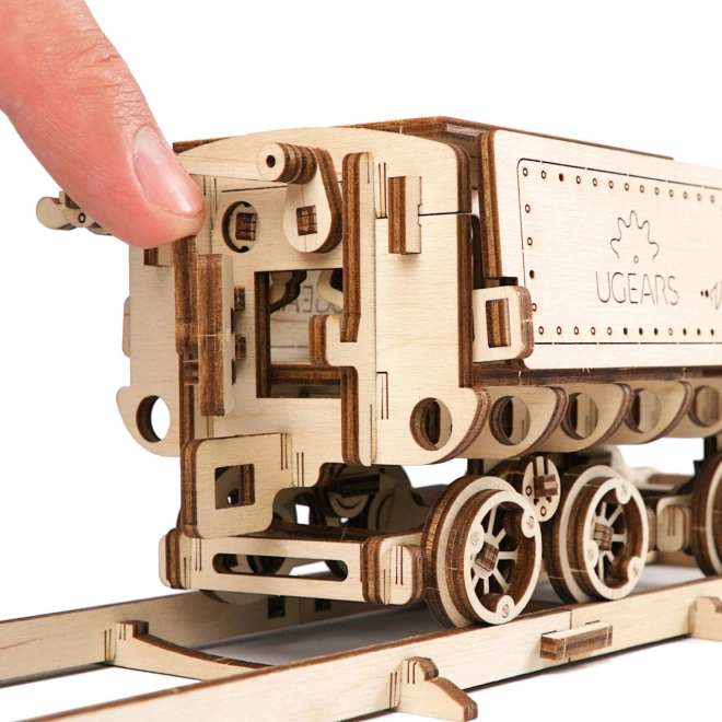 Ugears 3D puzzle - Lokomotywa V-express z wagonem 538 elementów