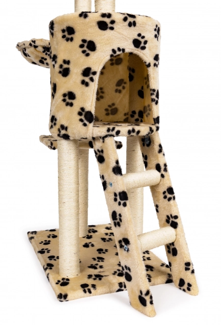 Drapak dla kotów, domek, drzewko, legowisko, 138 cm XL, Wzory łapek