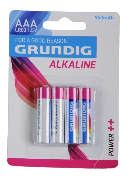 Baterie Grundig LR03/AAA 1,5 V alkaliczne 4 sztuki na karcie