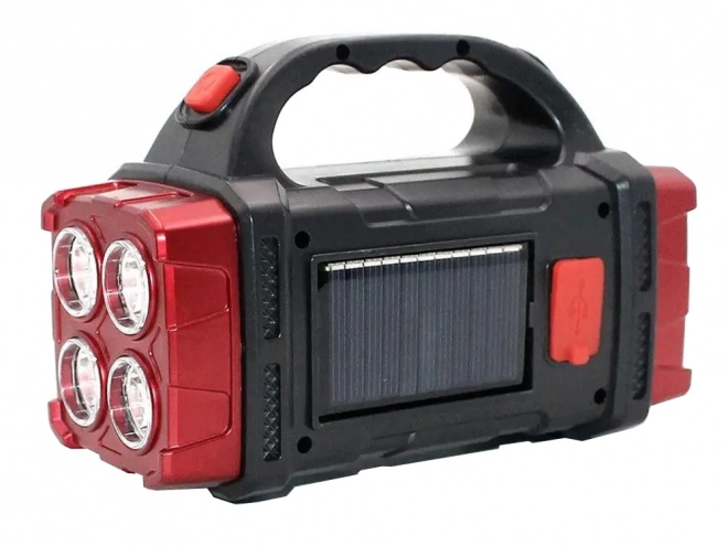 Przenośna lampa LED solarna z COB, reflektorem i powerbankiem