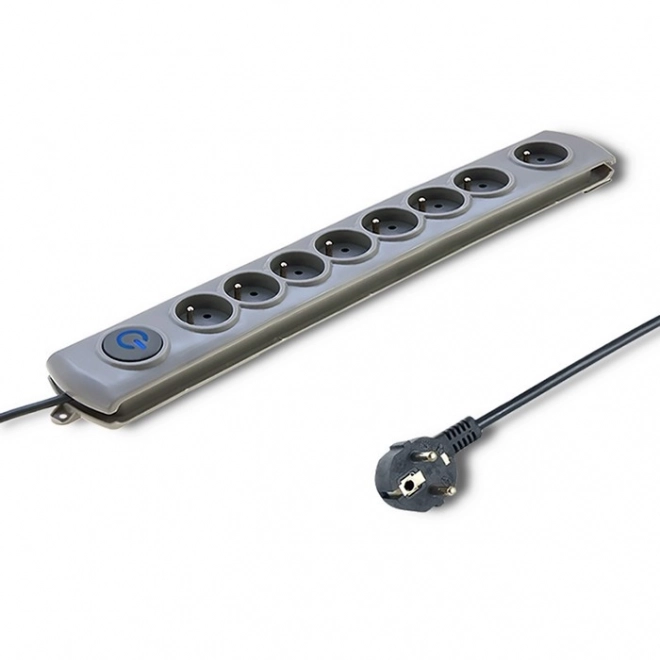 Ochrona przepięciowa Quick Switch, 8 gniazdek, 1,8 m, szara