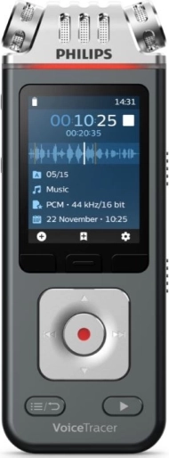 Philips VoiceTracer DVT6115 cyfrowy dyktafon 8 GB, USB-C i microSD