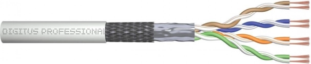 Patch kabel kat. 5e SF/UTP, linkowy, AWG 26/7, PVC, 100 m, szary