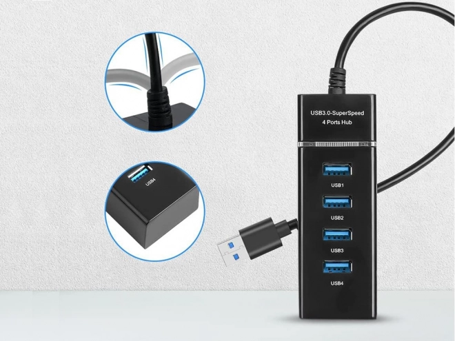 Hub USB 3.0 z 4 portami do szybkiego transferu danych