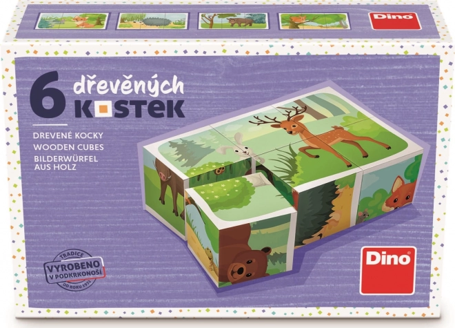 Dino Drewniane klocki Zwierzęta leśne