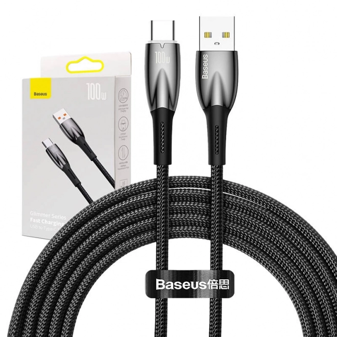 Kabel USB-C Baseus Glimmer 100 W, 2m czarny
