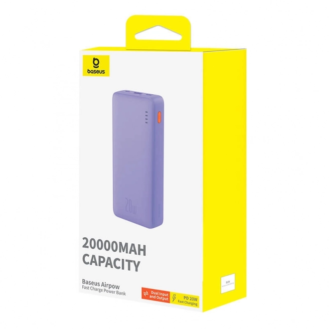 Baseus Airpow 20000mAh 20W powerbank (fioletowy)