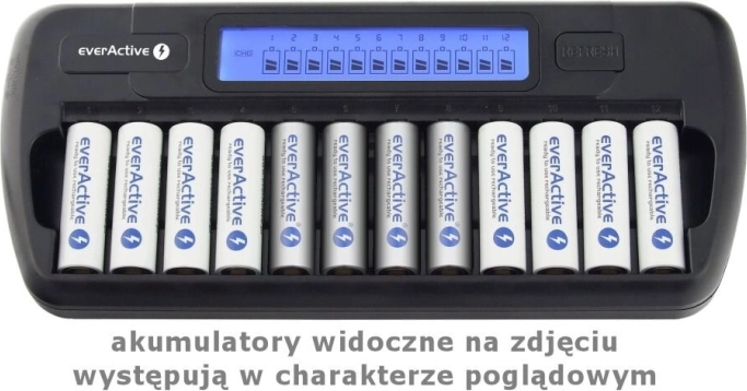 Procesorowa ładowarka EverActive dla 12 akumulatorów AA/AAA