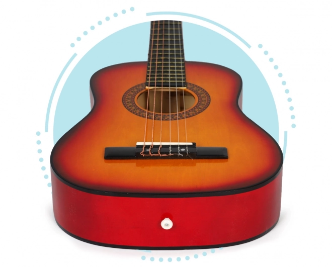 Dziecięca klasyczna gitara ECOTOYS, duża, drewniana, 6 strun